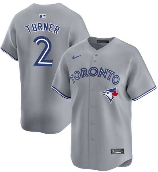 Mens Toronto Blue Jays #2 Justin Turner Gray Cool Base Stitched Jersey Dzhi->toronto blue jays->MLB Jersey